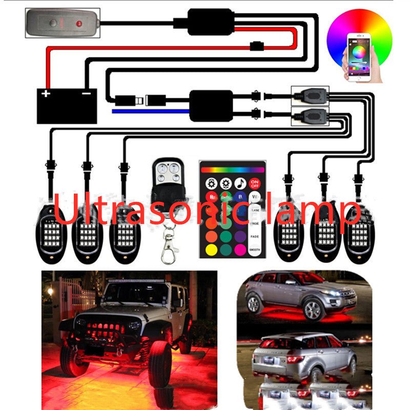 Kit de Lumières Rock RGB 10 Modules – Contrôle App et Télécommande - Accessoires d'Automobile