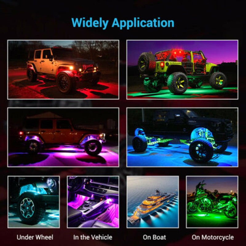 Kit de Lumières Rock RGB 10 Modules – Contrôle App et Télécommande - Accessoires d'Automobile