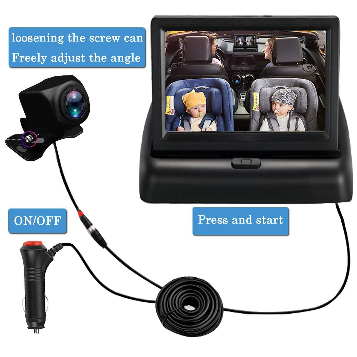 Moniteur d'affichage de bébé pour voiture - Accessoires d'Automobile
