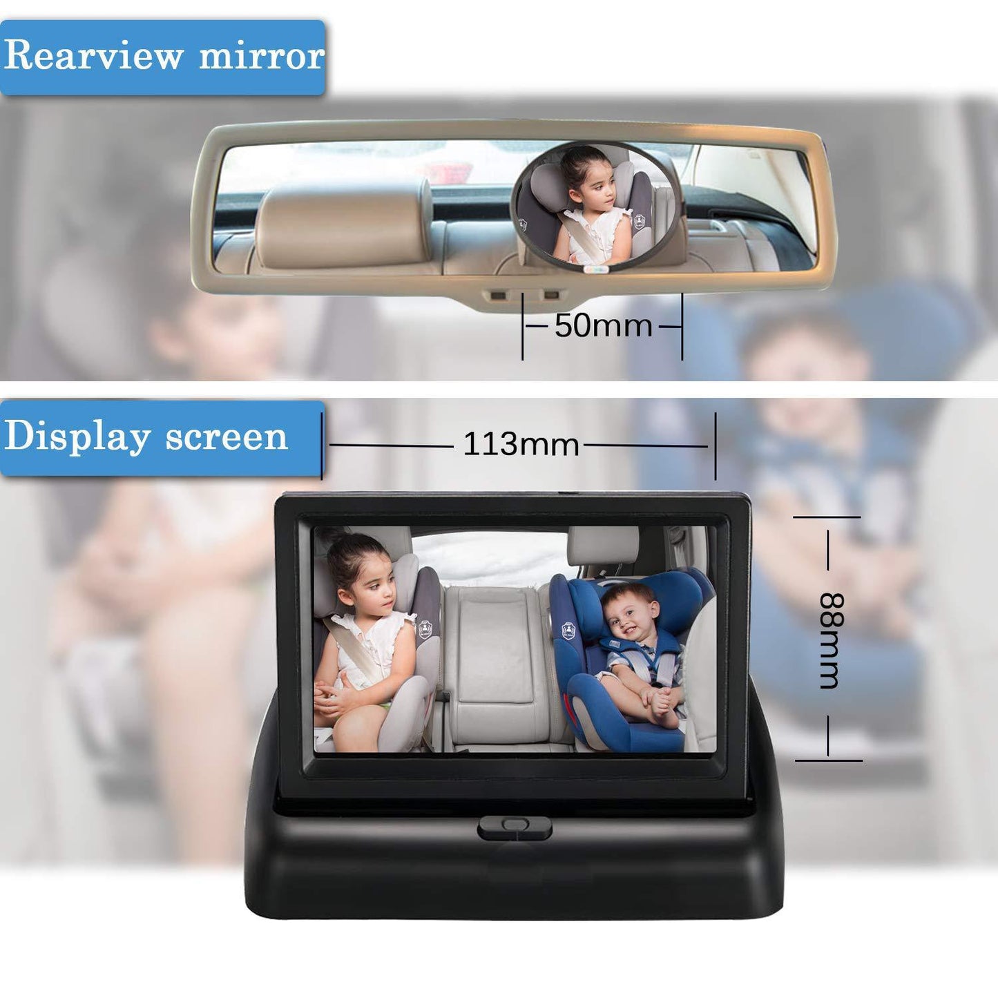 Moniteur d'affichage de bébé pour voiture - Accessoires d'Automobile